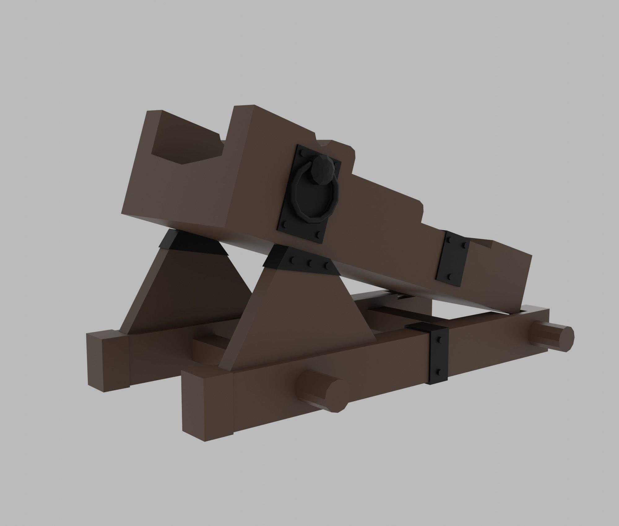 Cannon Low-poly 3D model_15
