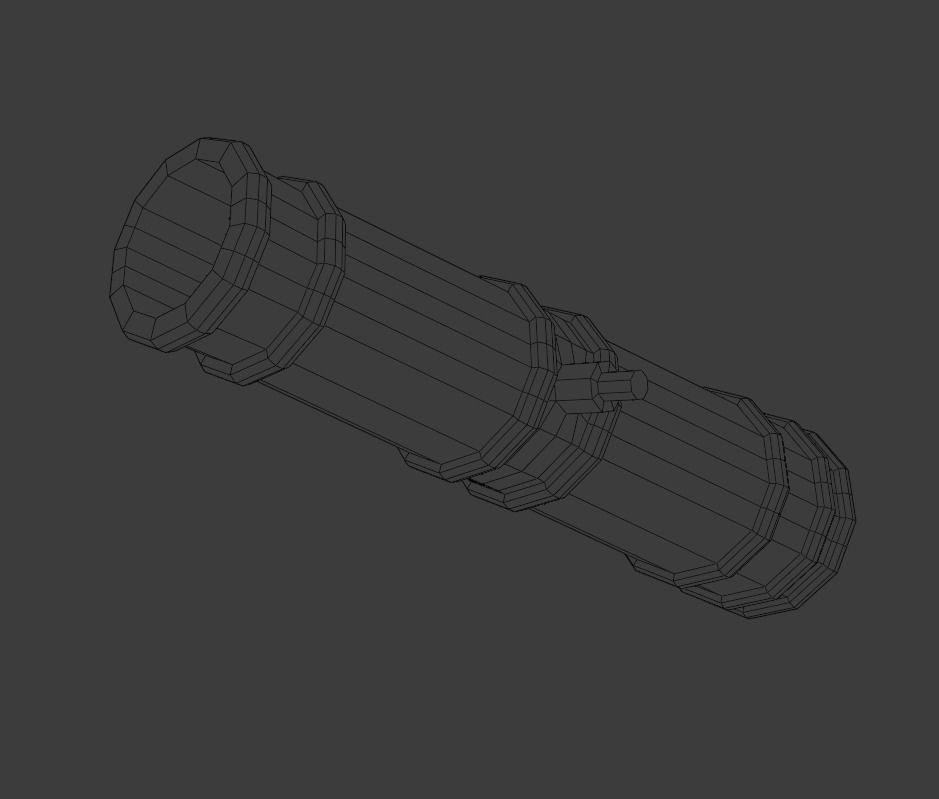 Cannon Low-poly 3D model_14