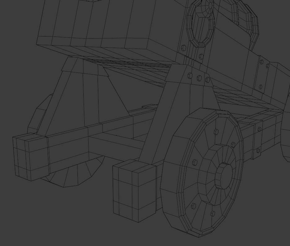 Cannon Low-poly 3D model_12