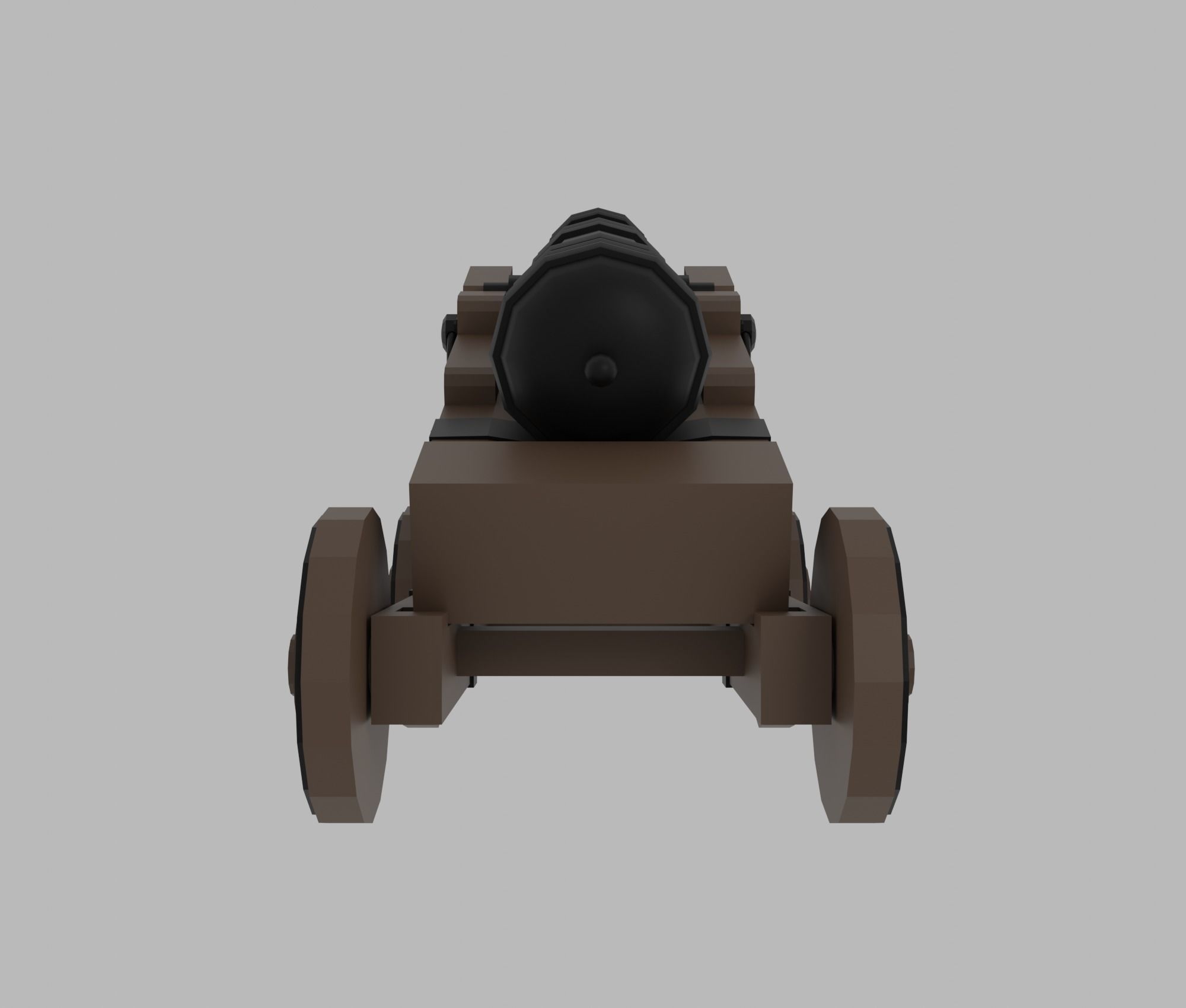 Cannon Low-poly 3D model_7