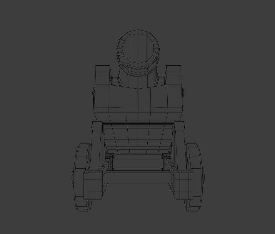 Cannon Low-poly 3D model_4