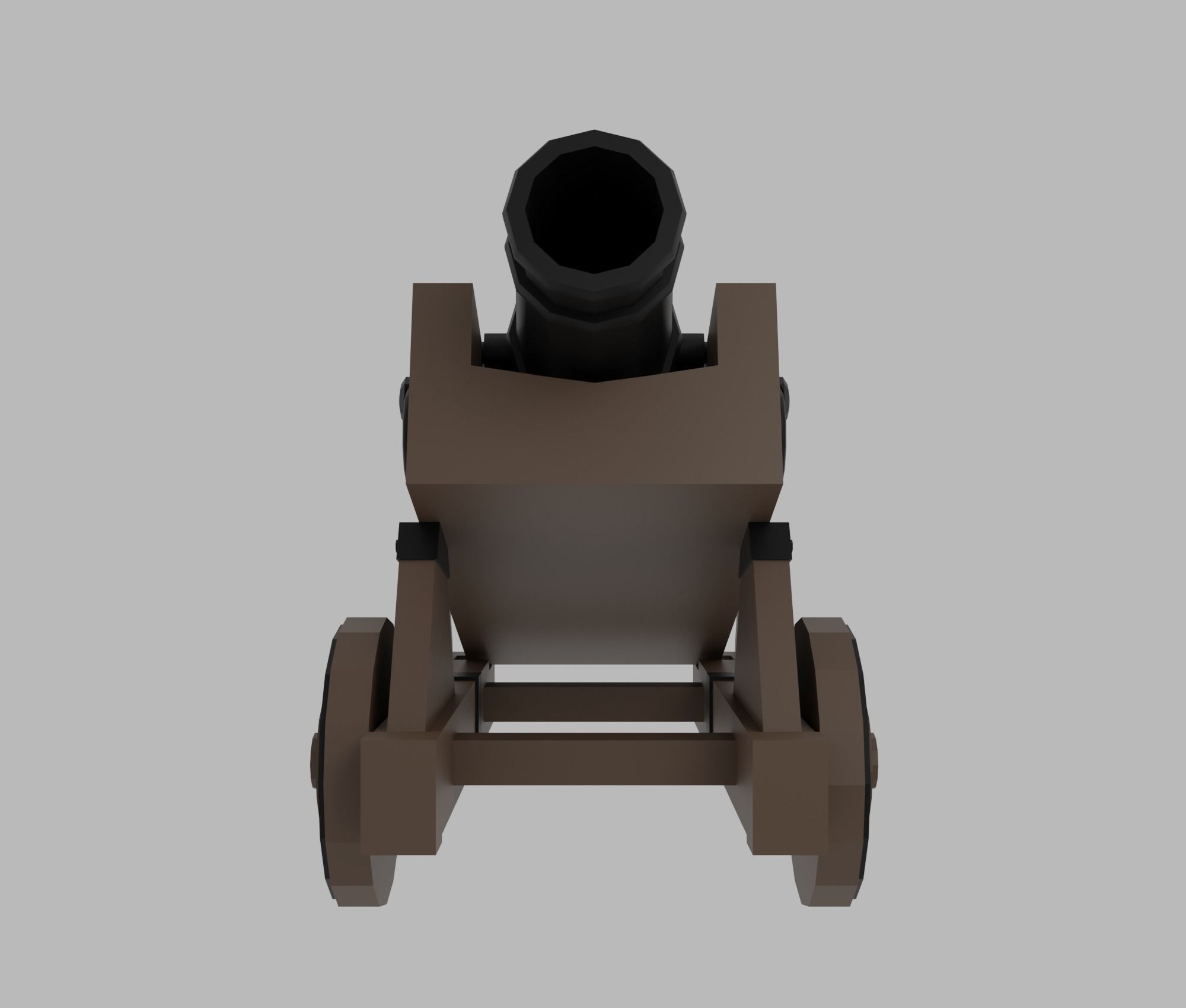 Cannon Low-poly 3D model_3