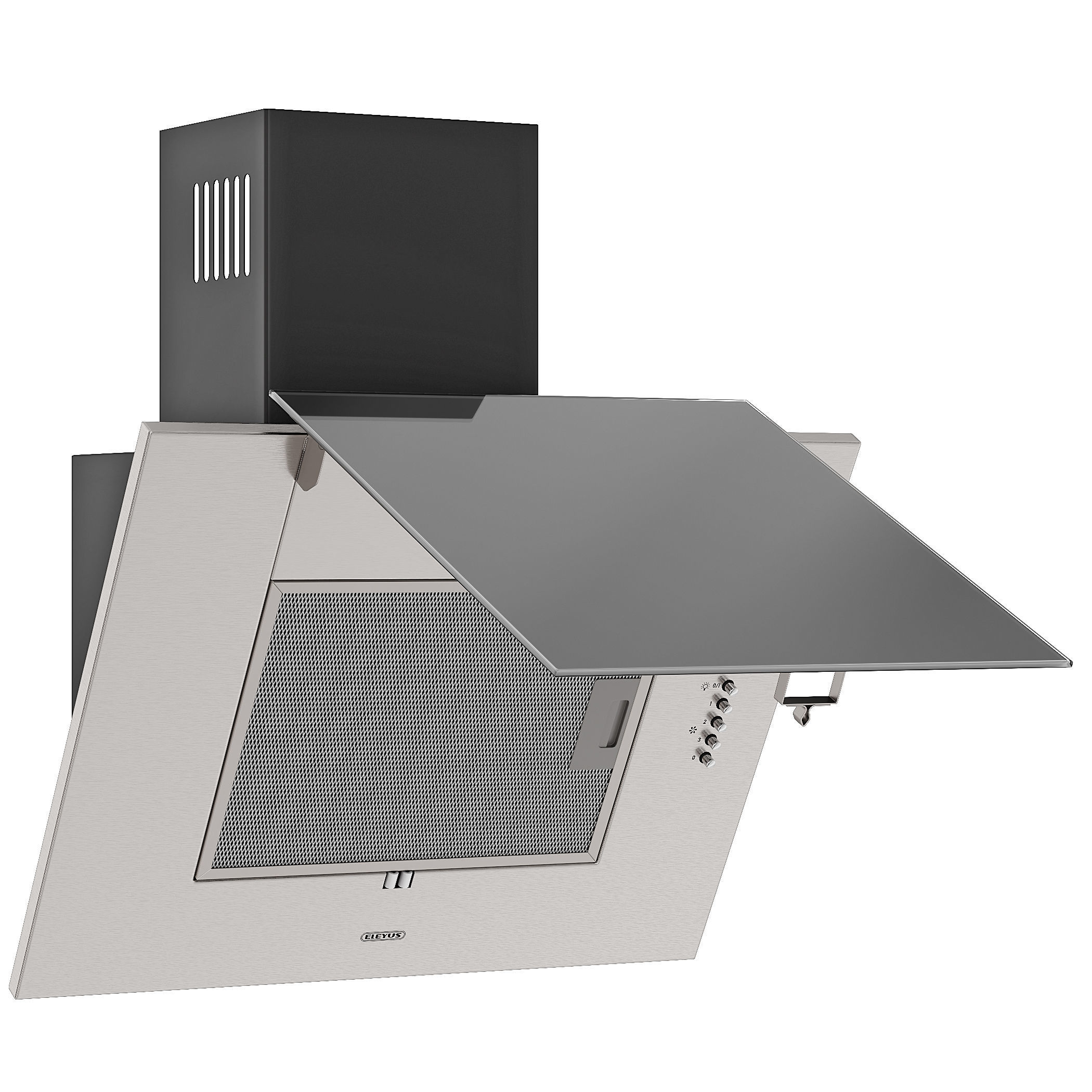 Kitchen appliances set Hood oven refrigerator hob 3D model_7