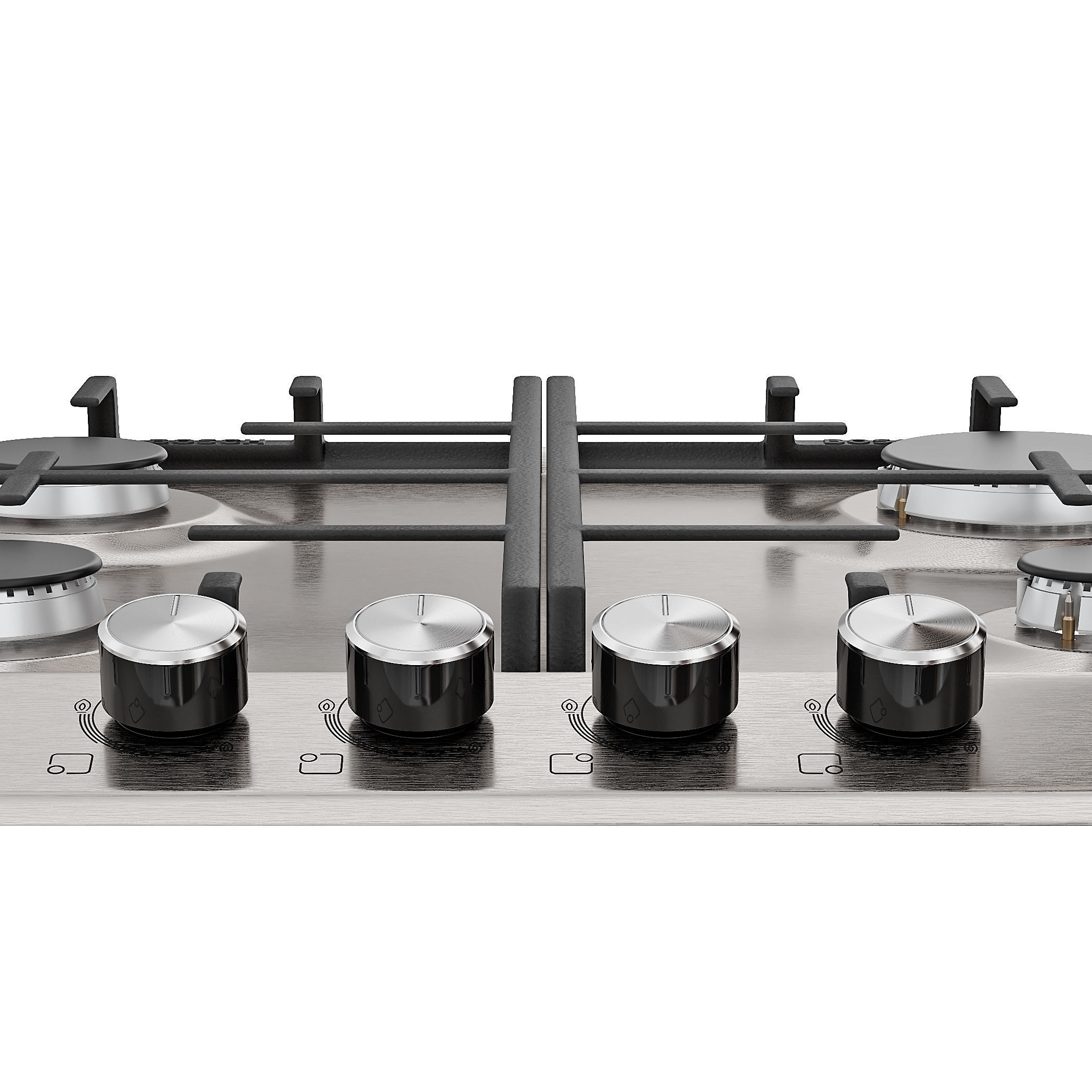 Kitchen appliances set Hood oven refrigerator hob 3D model_11