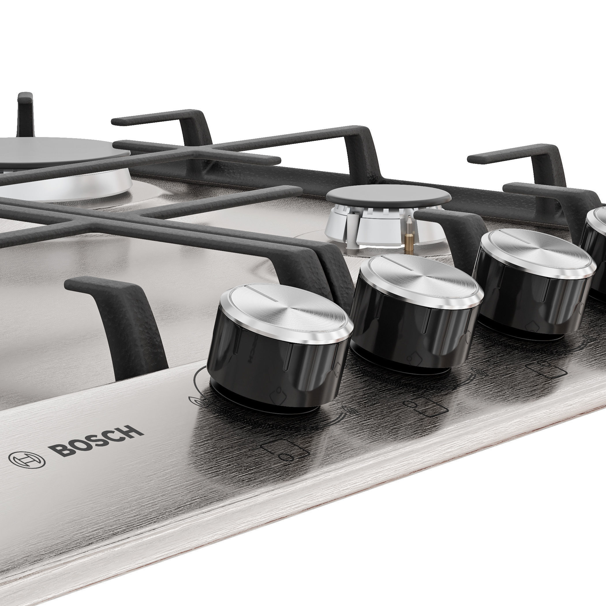 Kitchen appliances set Hood oven refrigerator hob 3D model_14