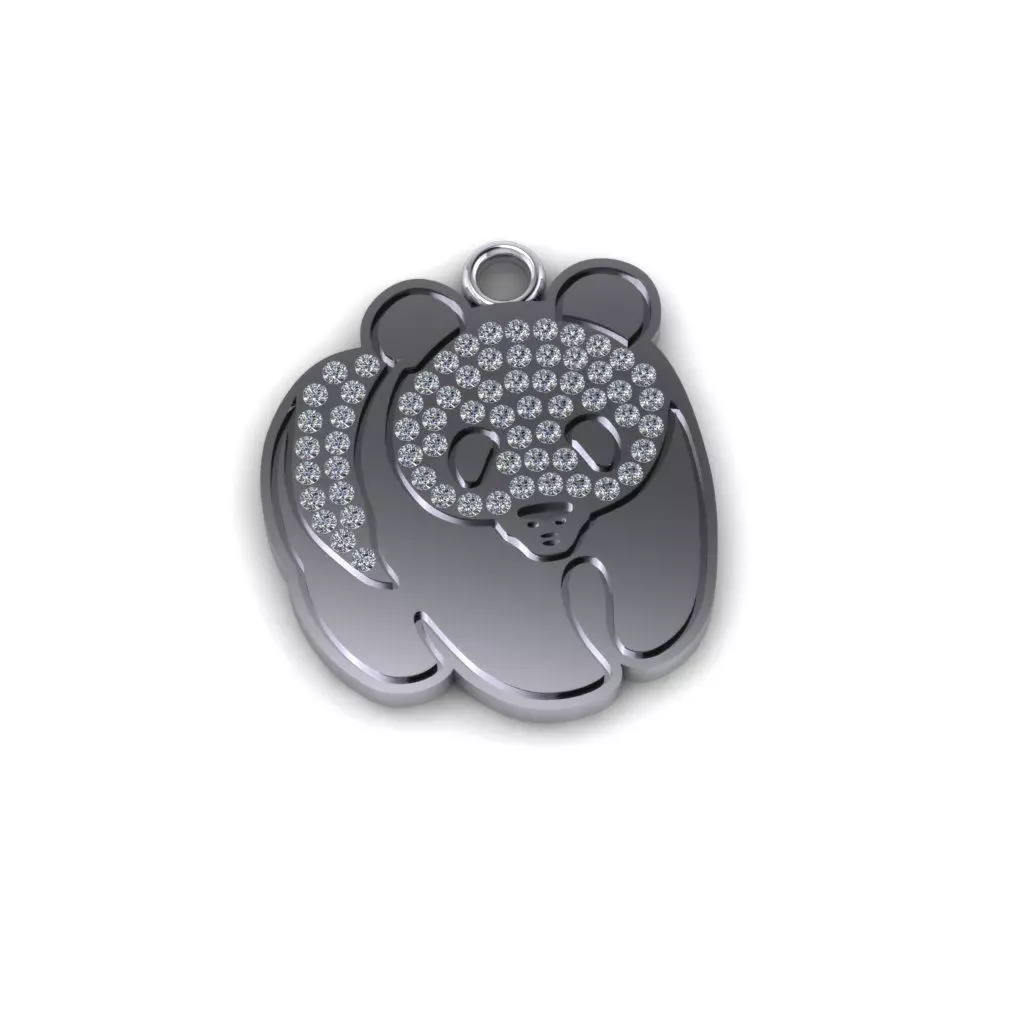 Panda Pendant 3D print model_0