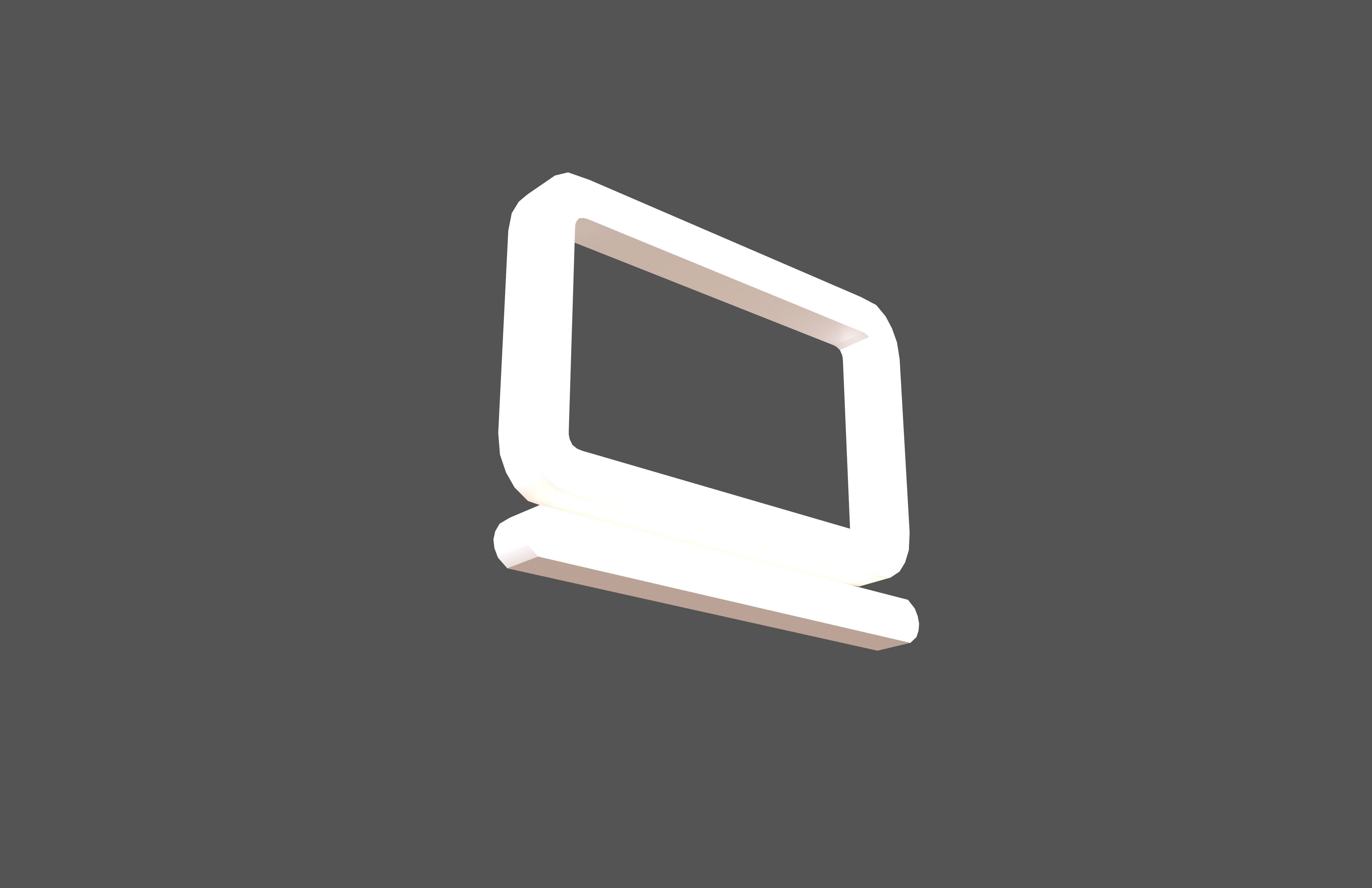 Computer Symbol v1 001 Low-poly 3D model_3