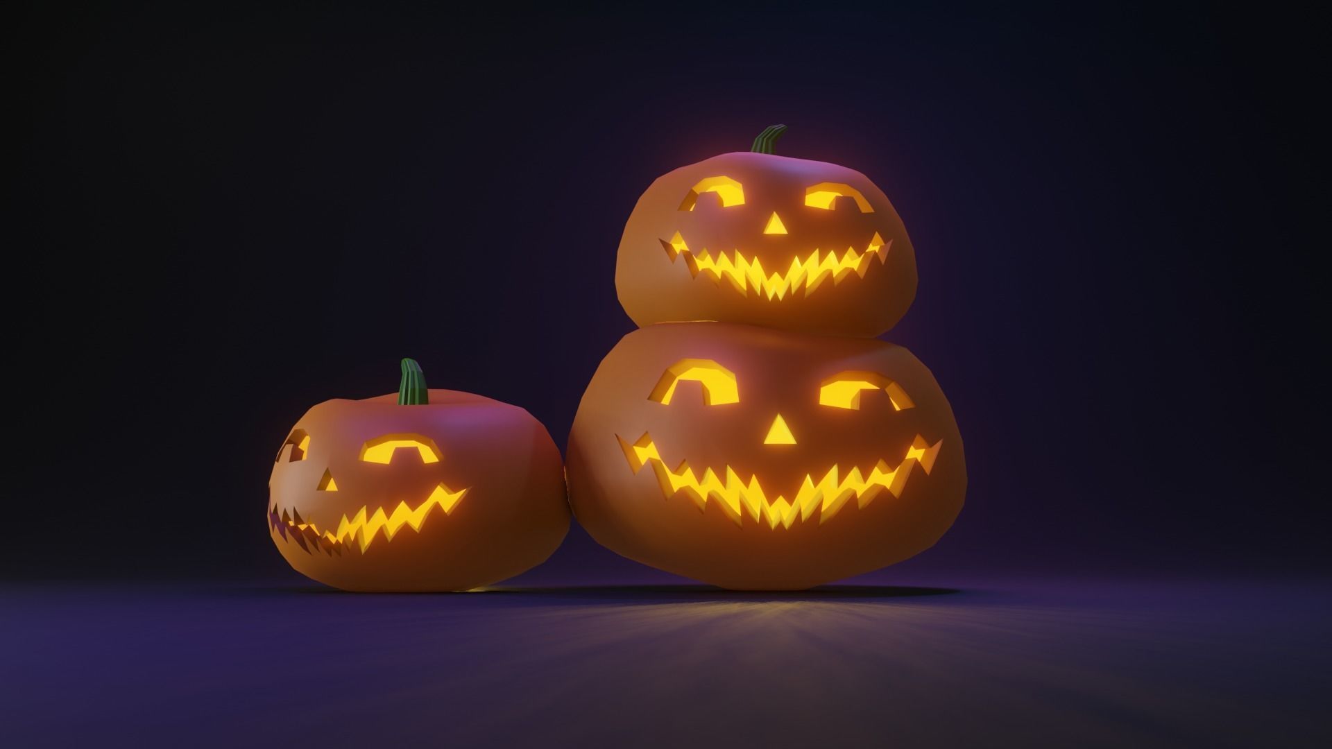 pumpkins for halloween 3D model_1