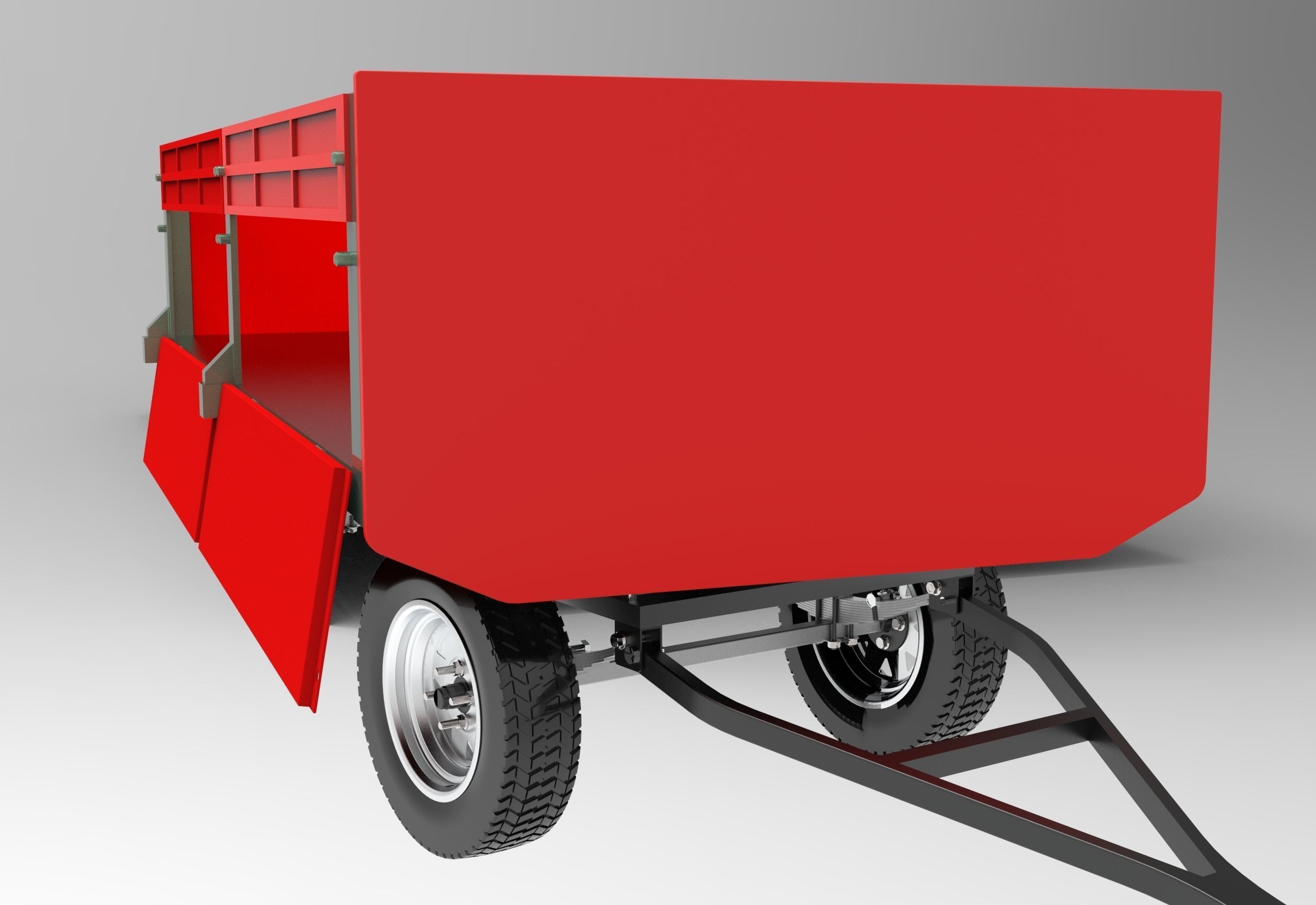 Tractor Trailer Low-poly 3D model_1