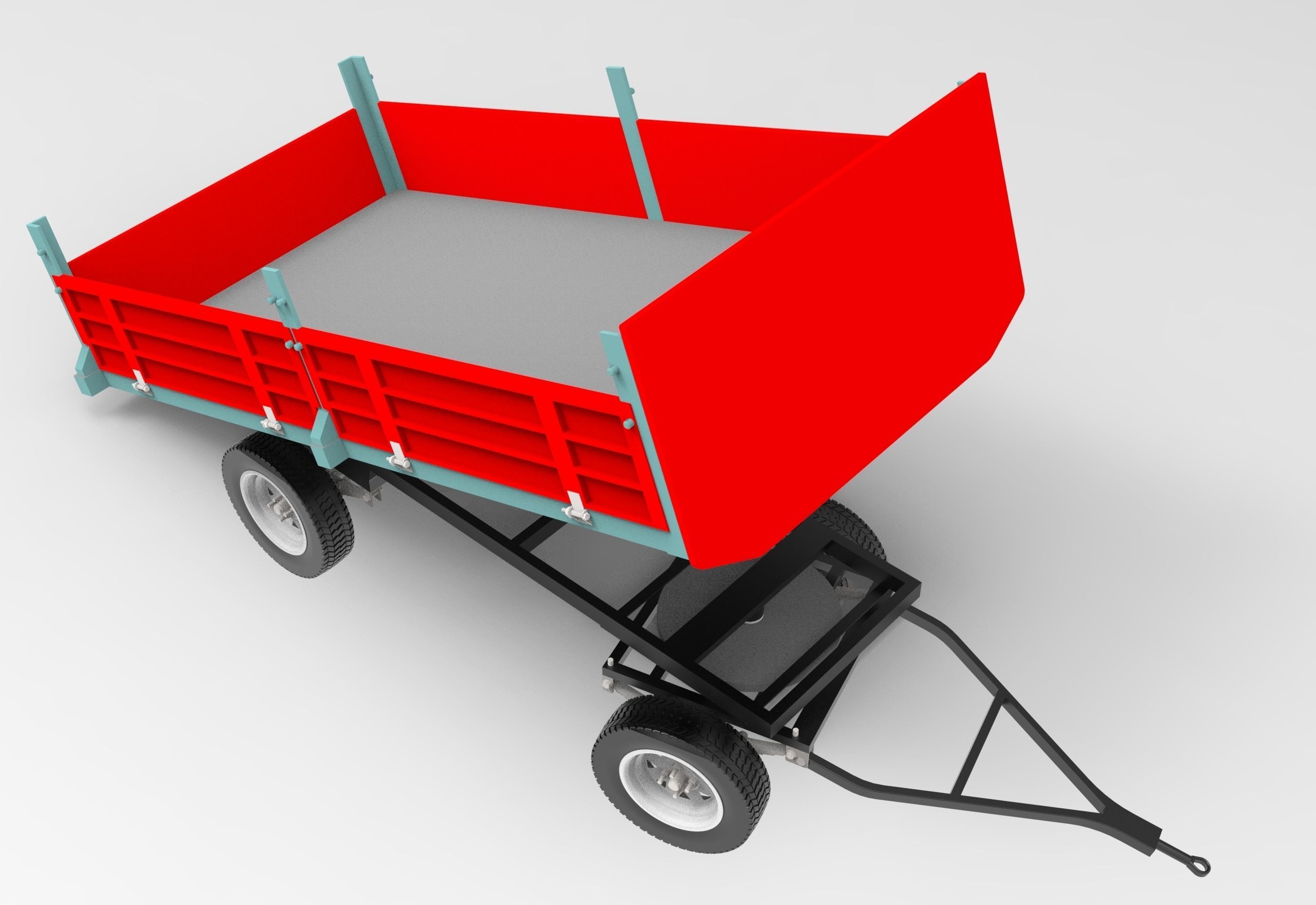 Tractor Trailer Low-poly 3D model_9