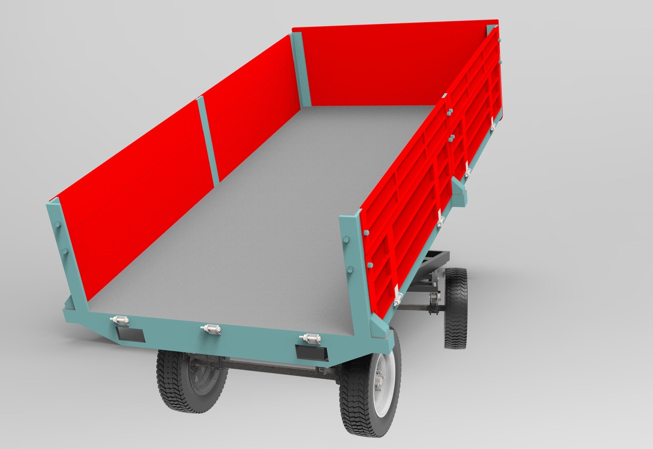 Tractor Trailer Low-poly 3D model_13