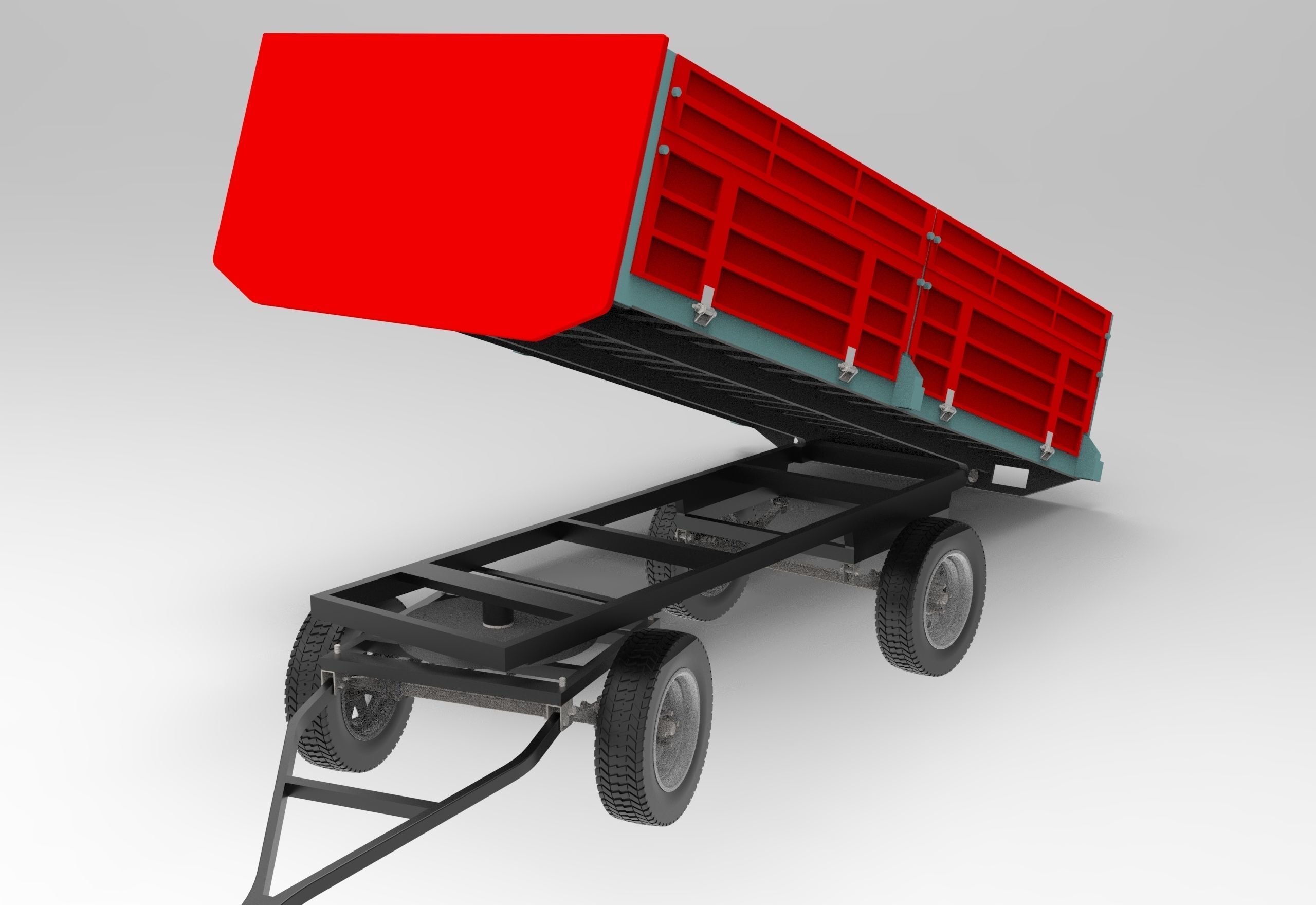 Tractor Trailer Low-poly 3D model_10