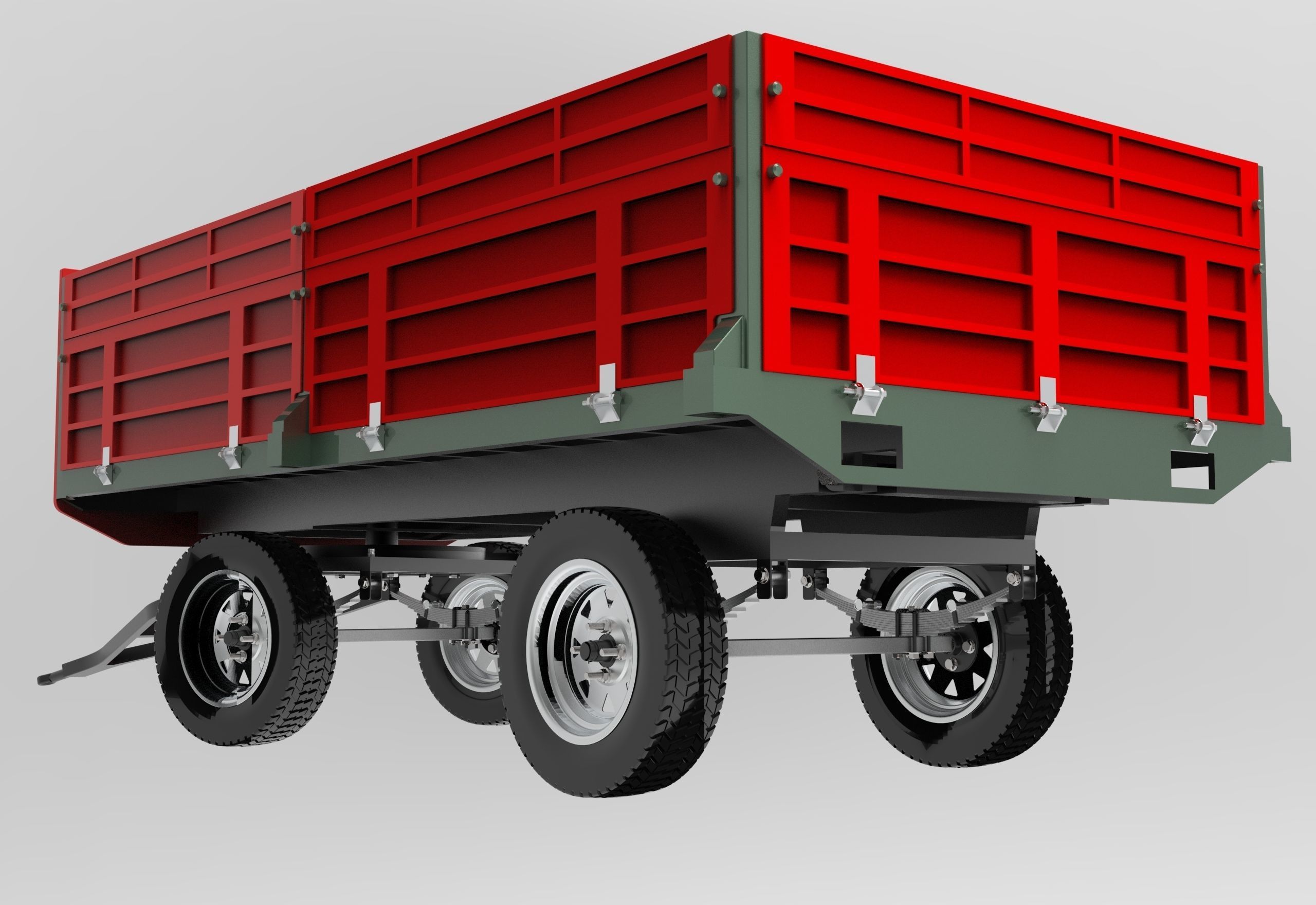 Tractor Trailer Low-poly 3D model_3