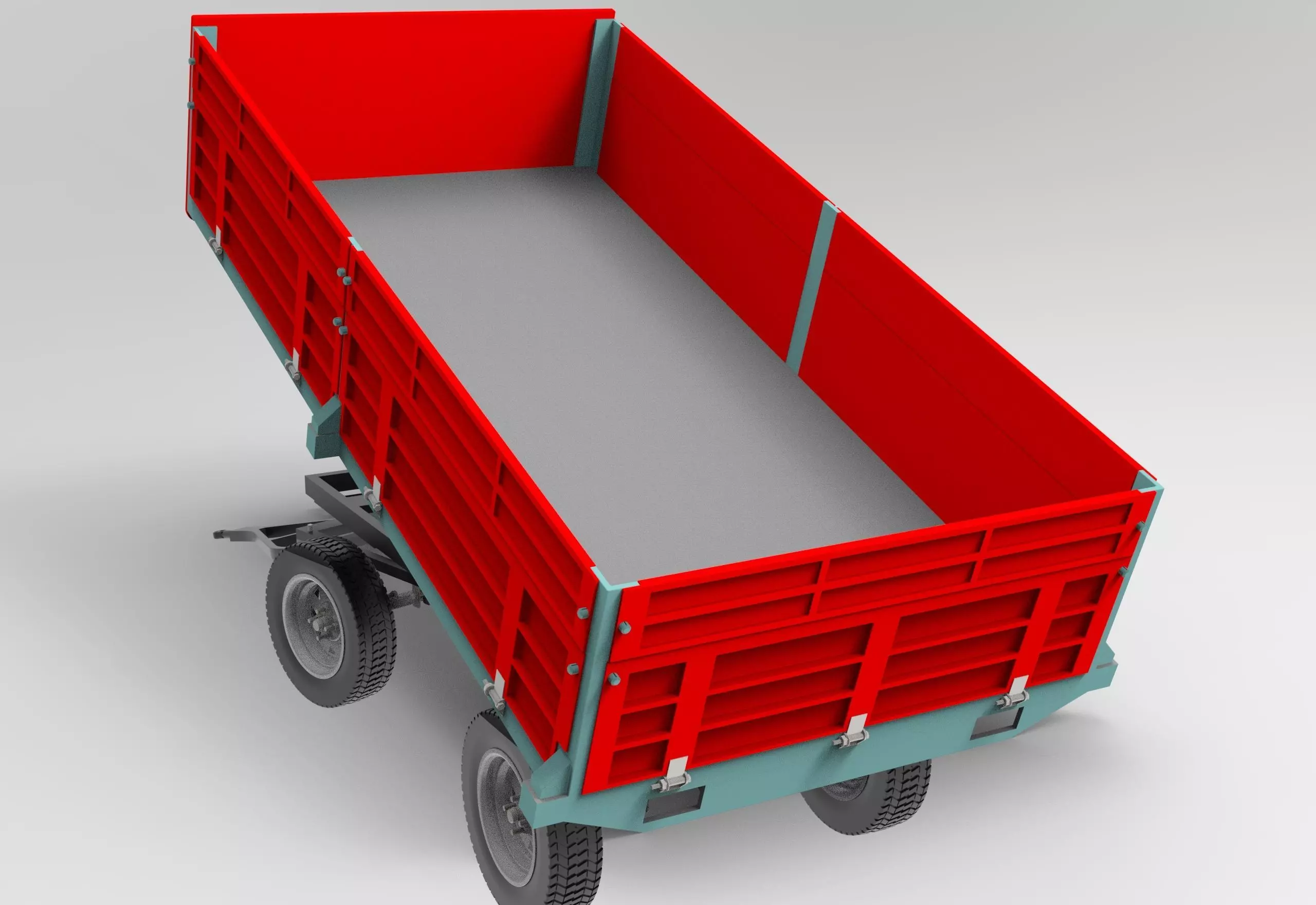 Tractor Trailer Low-poly 3D model_0