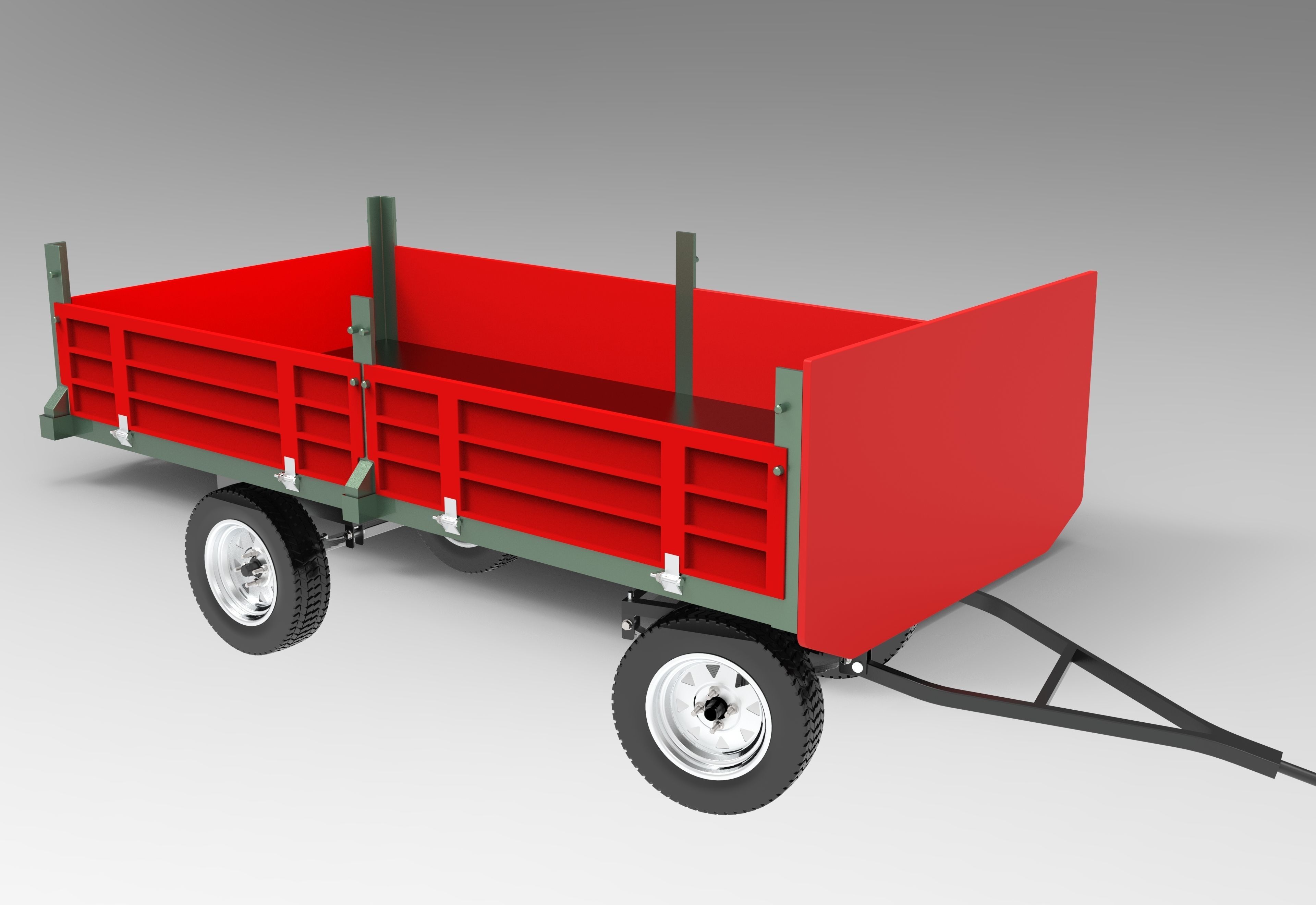Tractor Trailer Low-poly 3D model_12