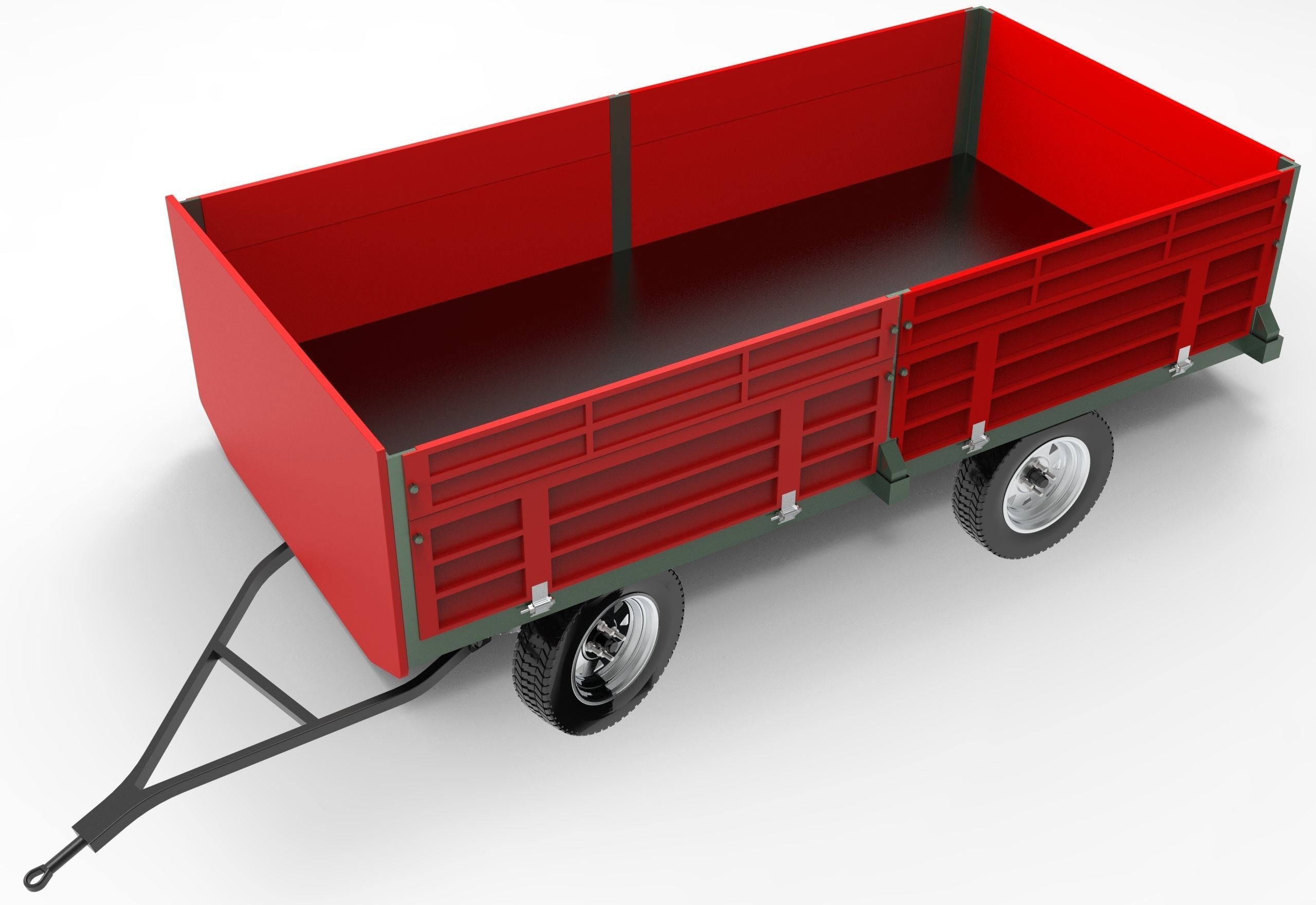 Tractor Trailer Low-poly 3D model_7