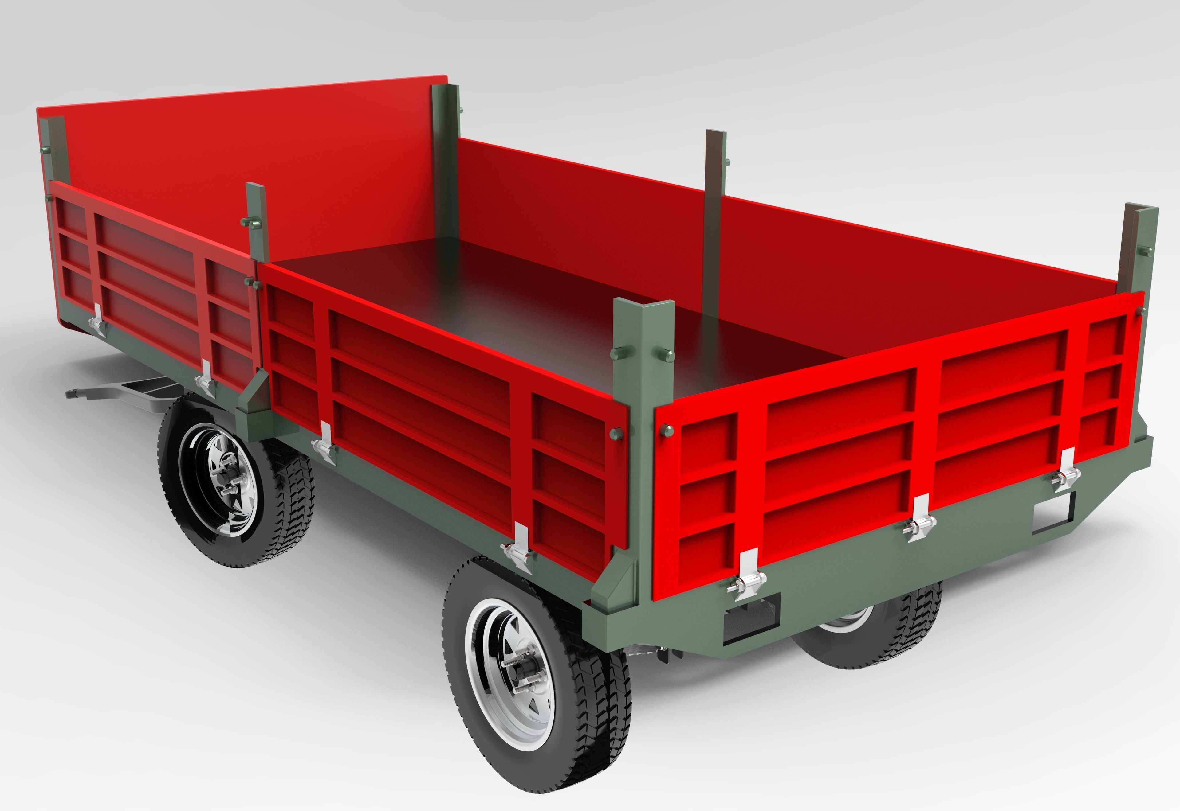 Tractor Trailer Low-poly 3D model_6