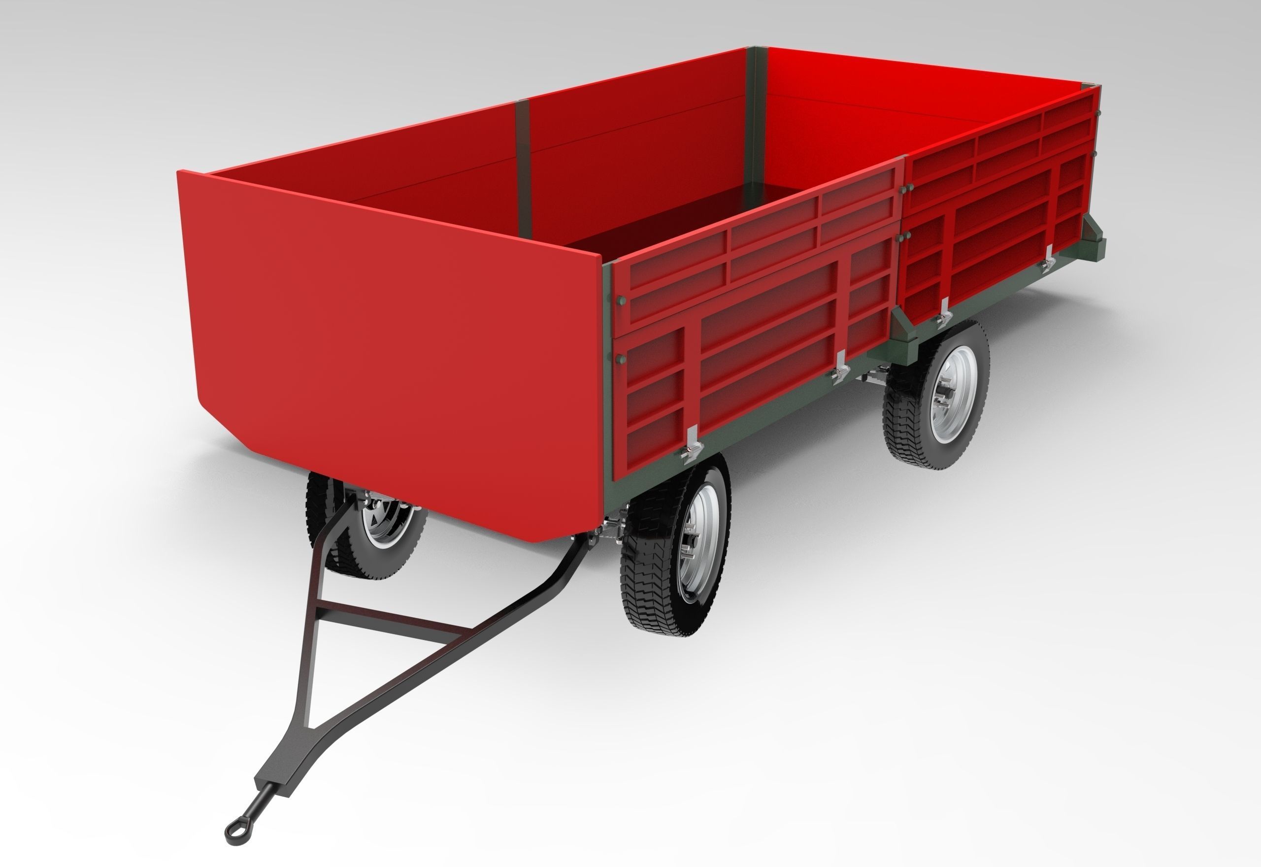 Tractor Trailer Low-poly 3D model_2