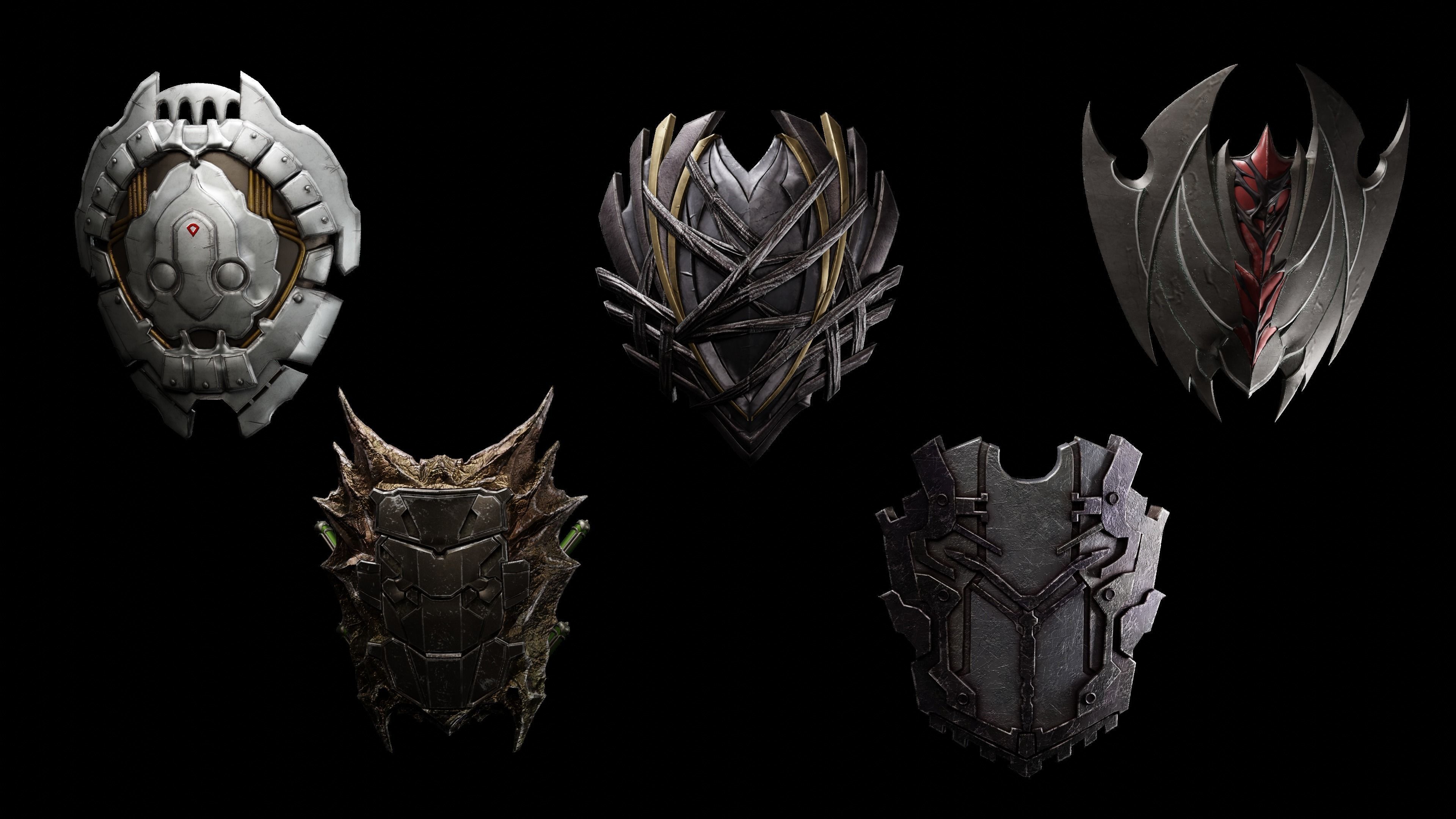 Fantasy Weapons Models For Games with Textures Low-poly 3D model_6