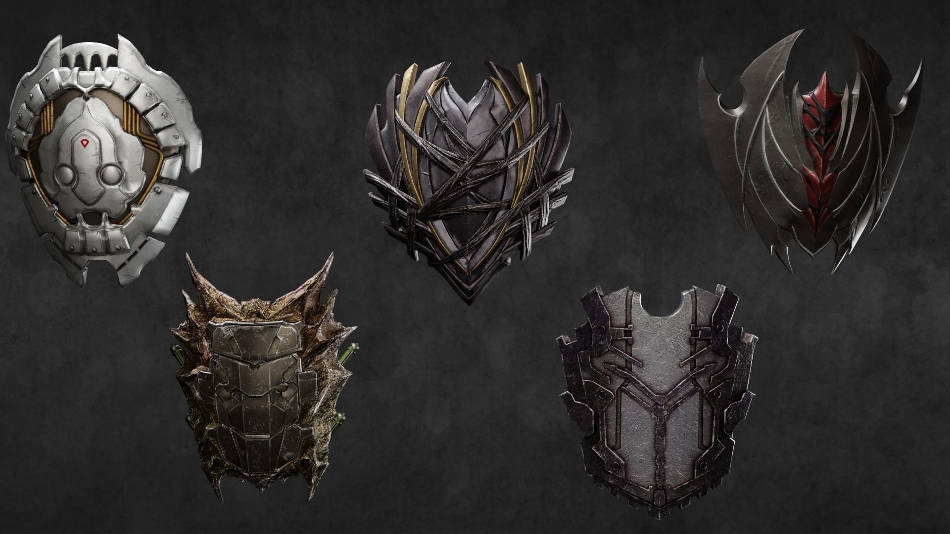 Fantasy Weapons Models For Games with Textures Low-poly 3D model_2