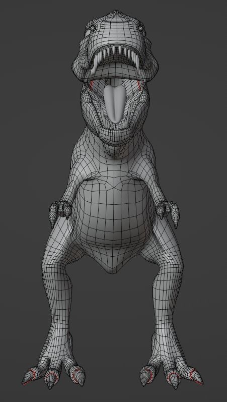 Tyrannosaurus Rex Model - texture painted with bump 3D model_6