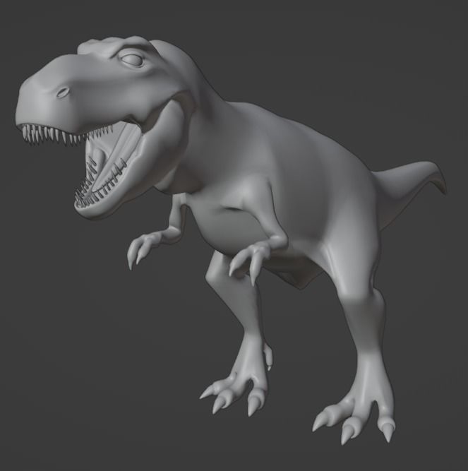Tyrannosaurus Rex Model - texture painted with bump 3D model_1