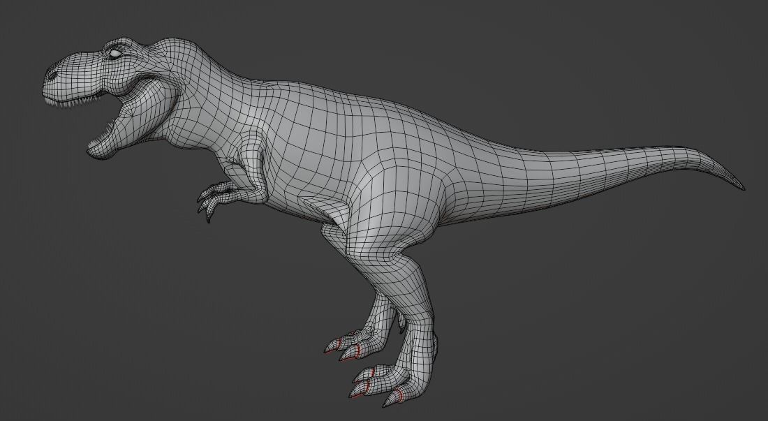 Tyrannosaurus Rex Model - texture painted with bump 3D model_7