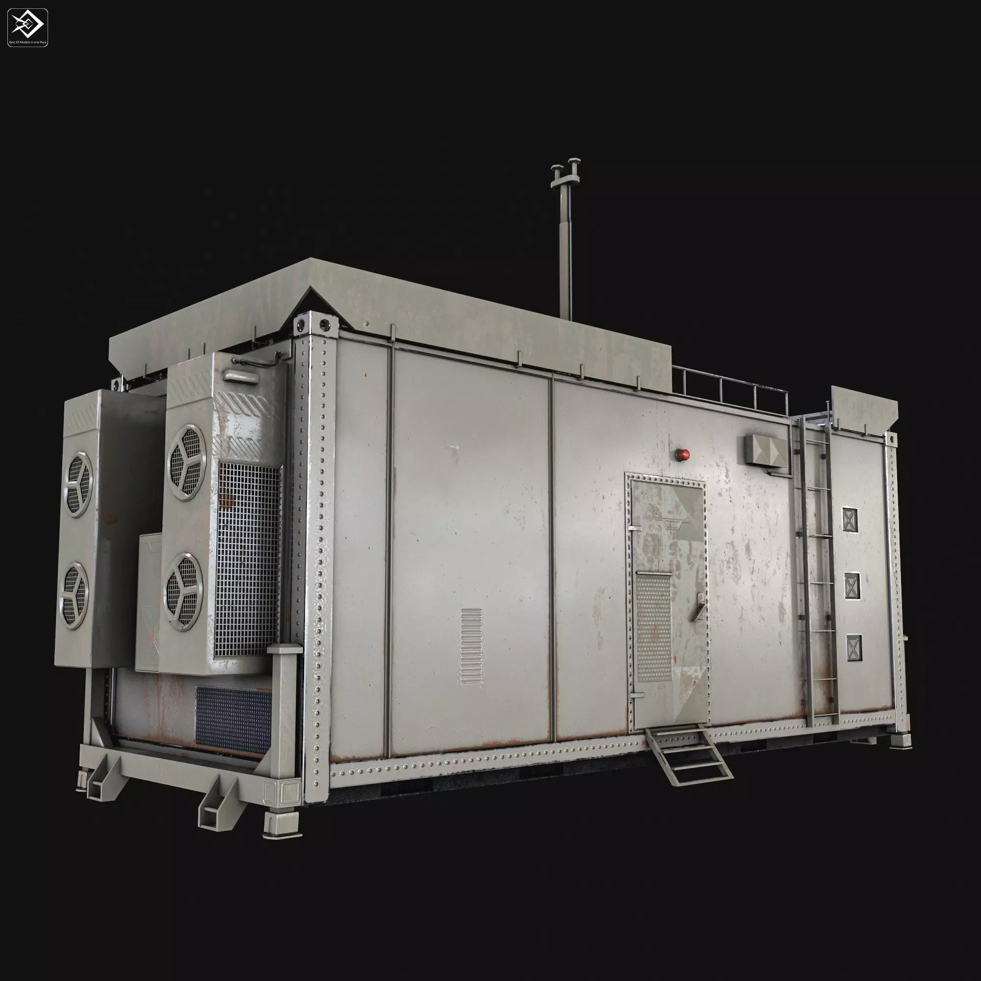 BMC Radar Battle Management Control Low-poly 3D model