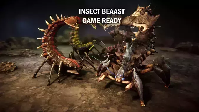 Insect beasts 2 Low-poly 3D model