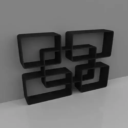 BookCase shelf with four squares