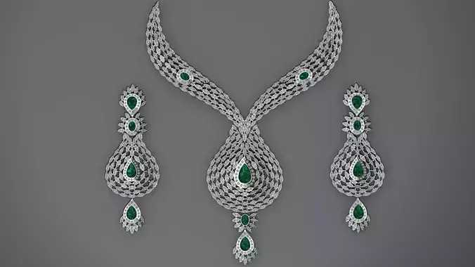 diamond party necklace set