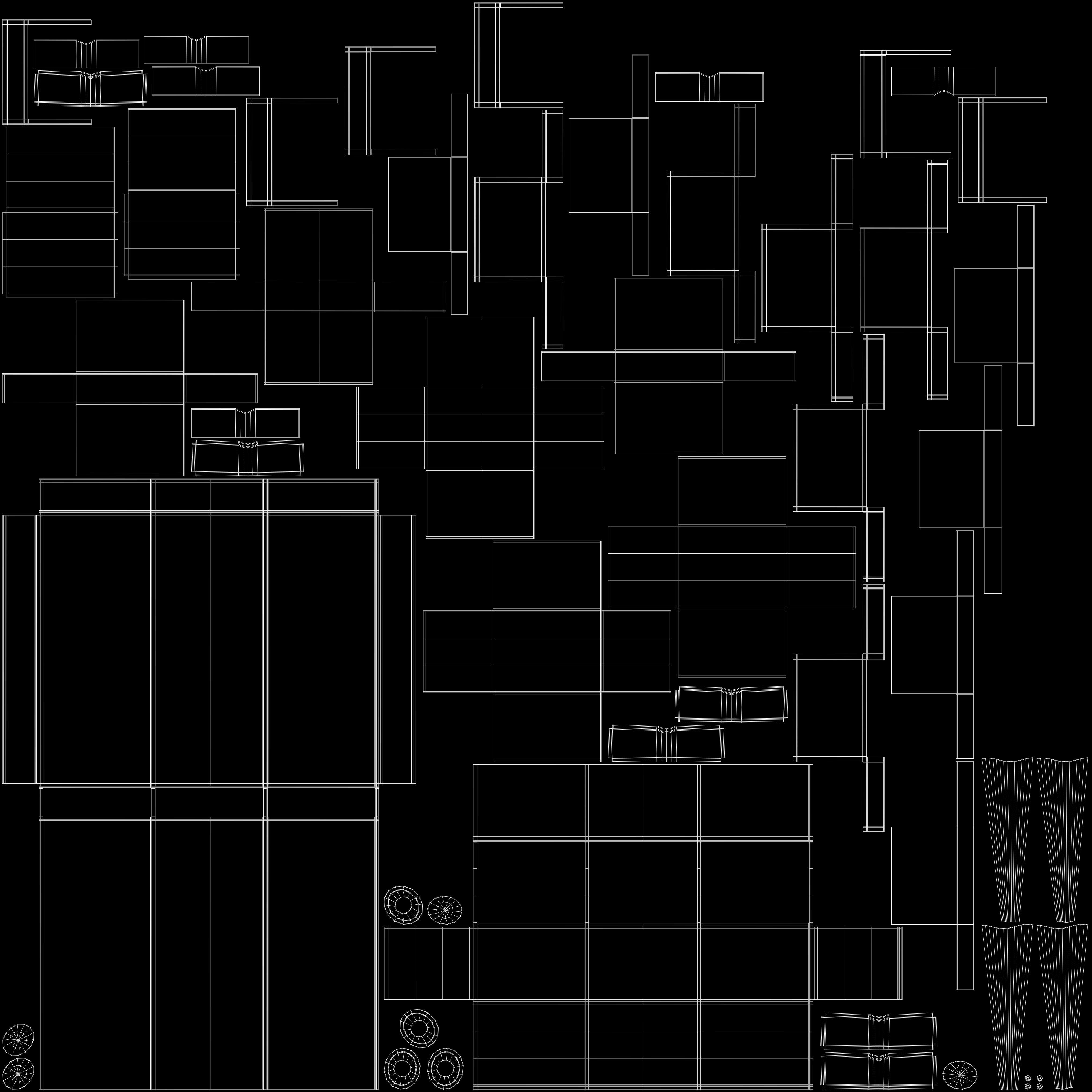 Wooden study desk 3D model_10