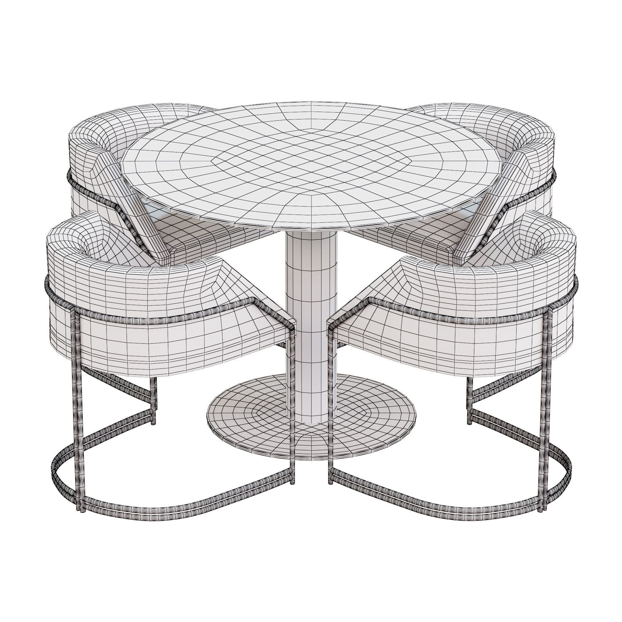 Dining set 02 3D model_3