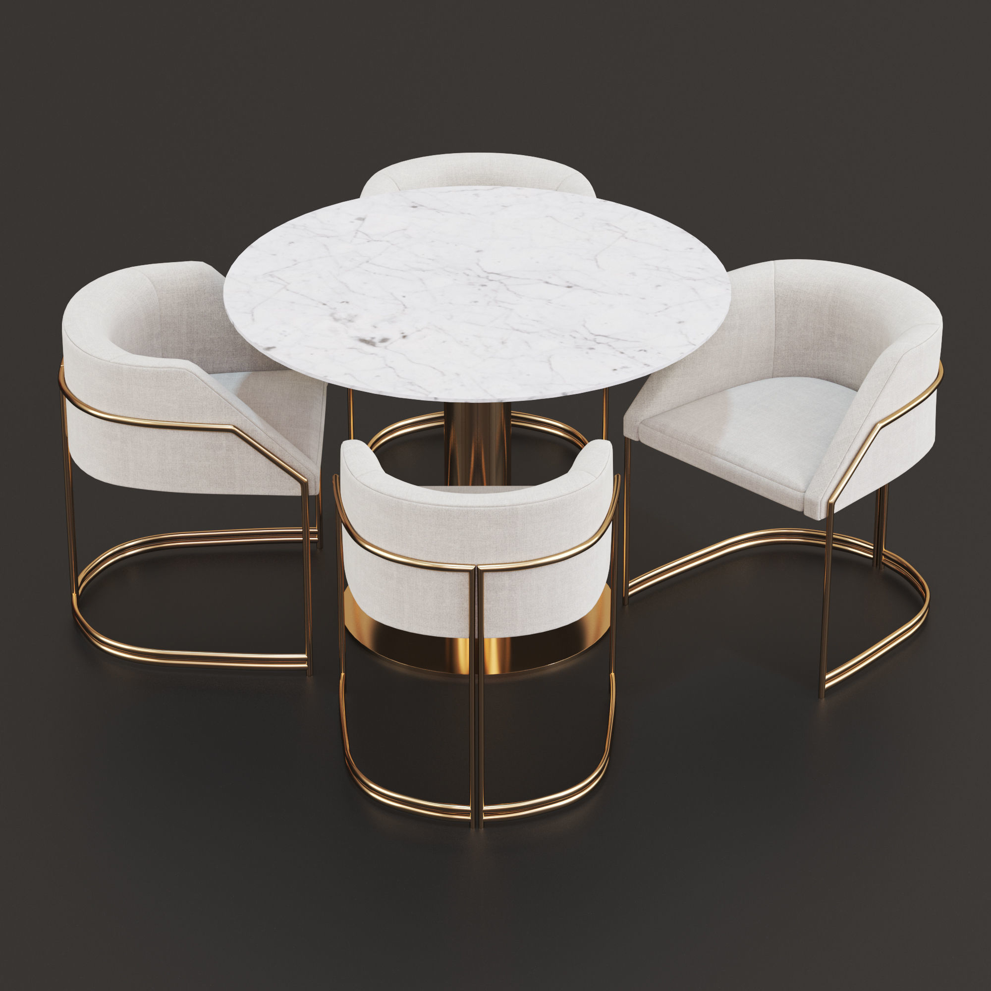 Dining set 02 3D model_1