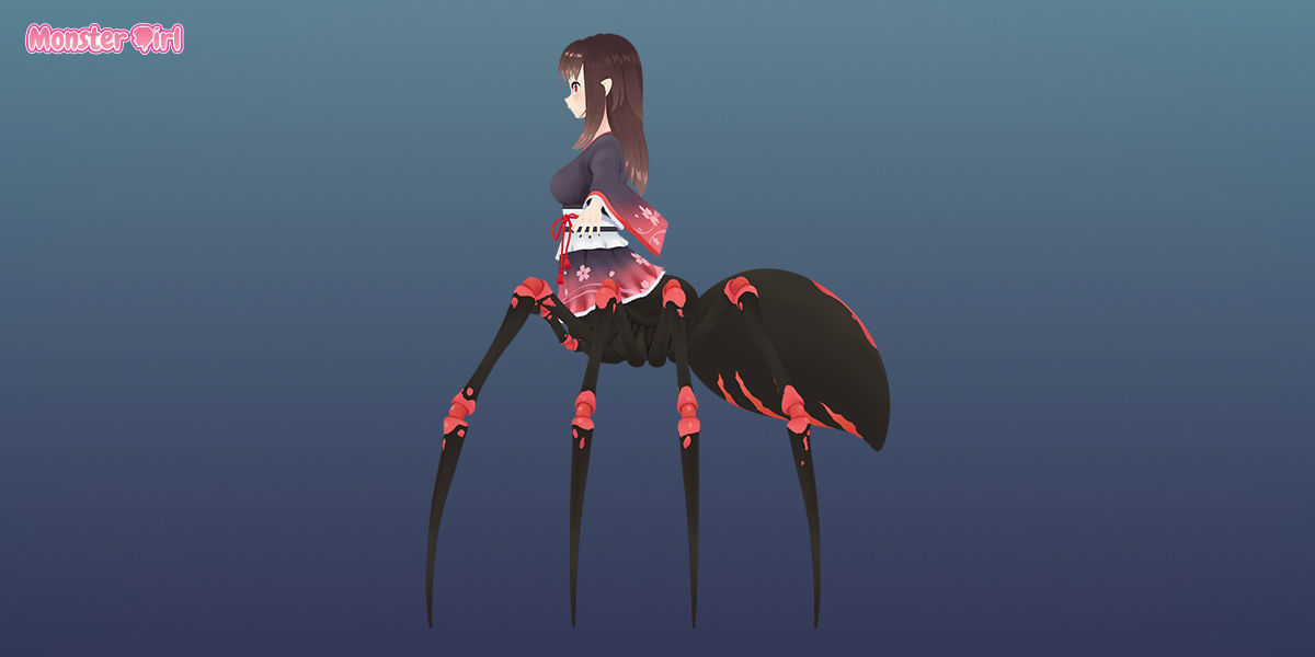 Monster Girl Arachne Low-poly 3D model_5