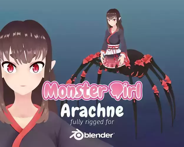Monster Girl Arachne Low-poly 3D model