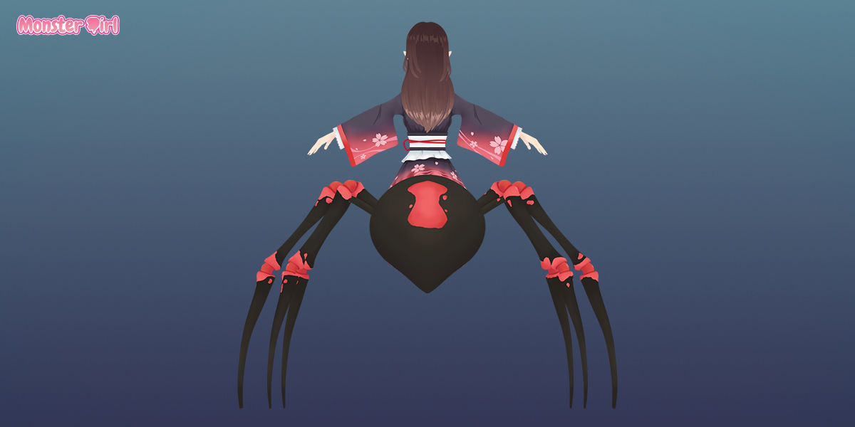 Monster Girl Arachne Low-poly 3D model_4