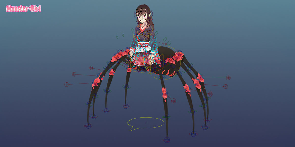 Monster Girl Arachne Low-poly 3D model_9