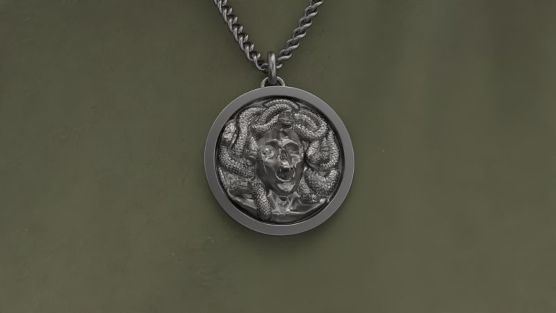 Medusa pendant 3D print model_22