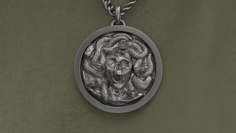 Medusa pendant 3D print model_23