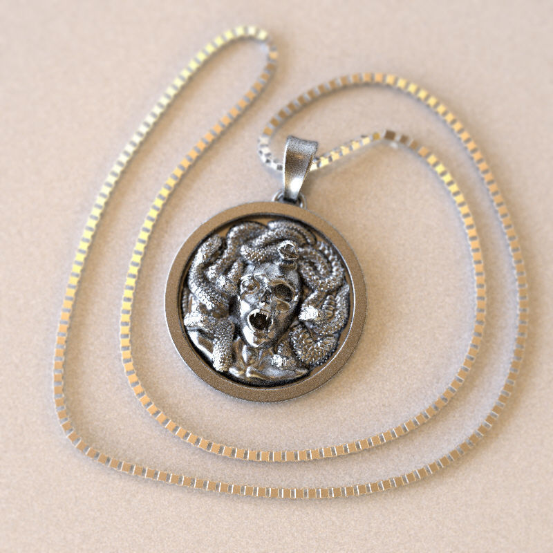 Medusa pendant 3D print model_13