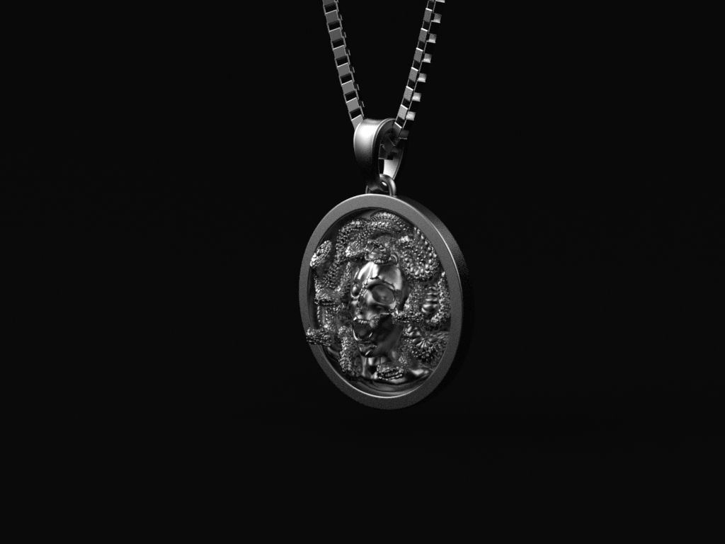 Medusa pendant 3D print model_10