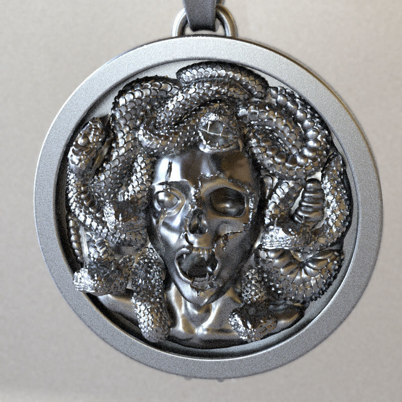 Medusa pendant 3D print model_18