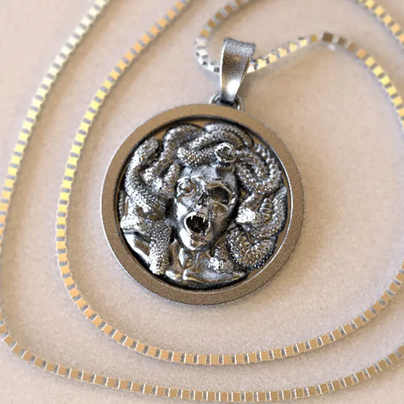 Medusa pendant 3D print model_0