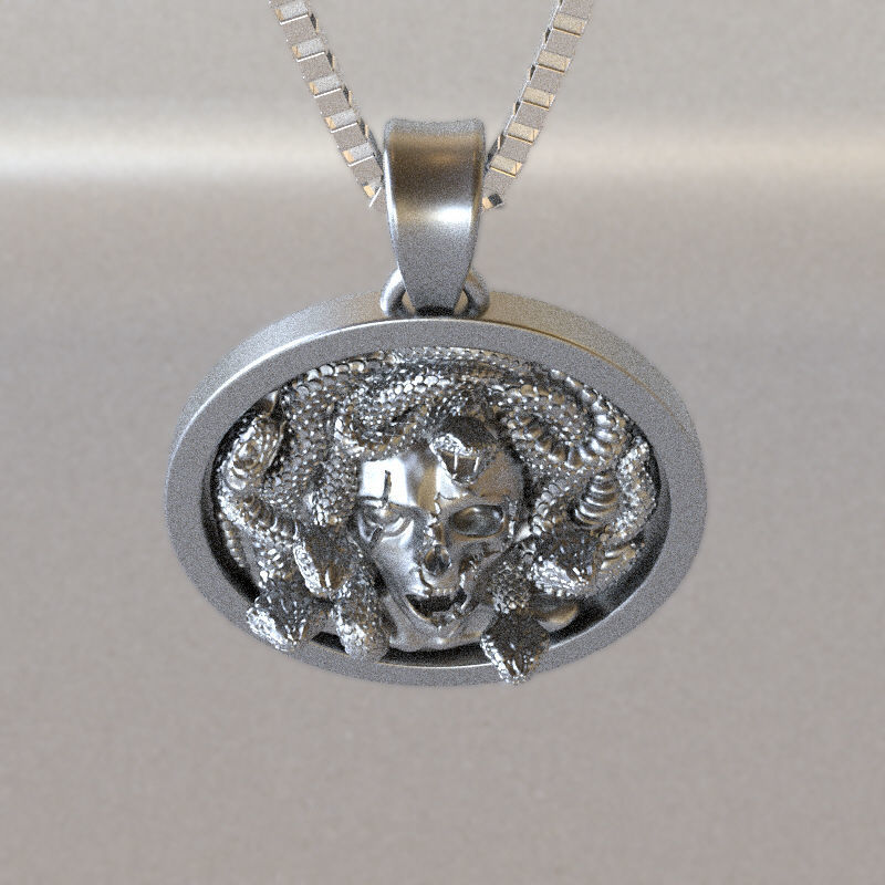 Medusa pendant 3D print model_17