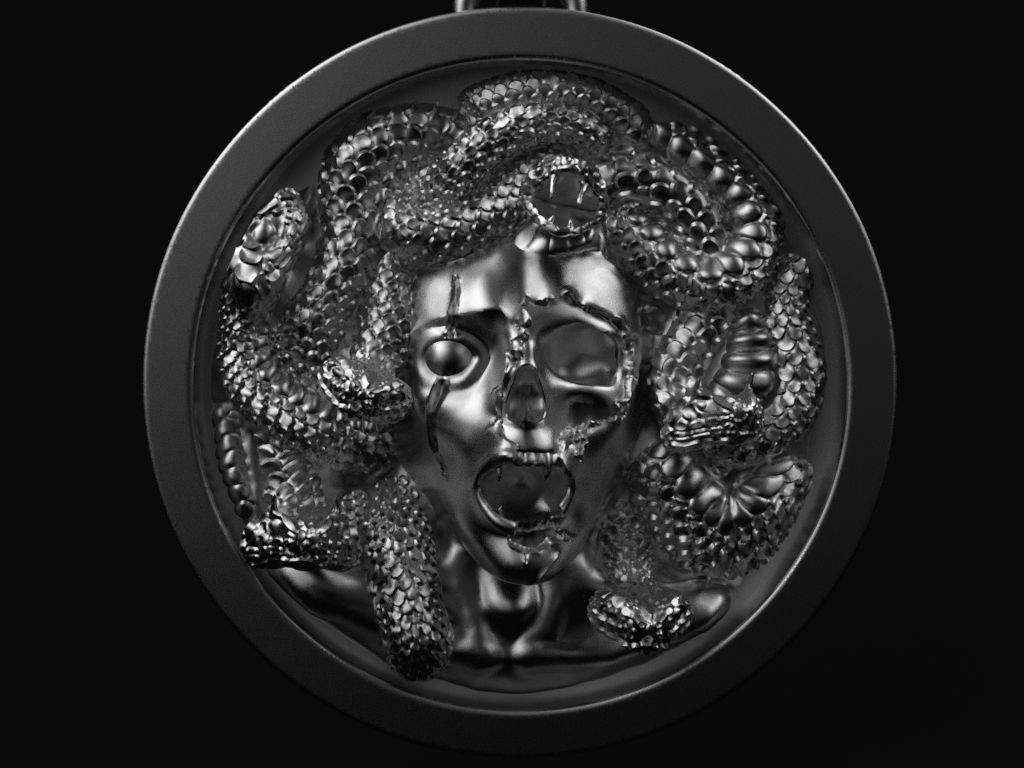 Medusa pendant 3D print model_12