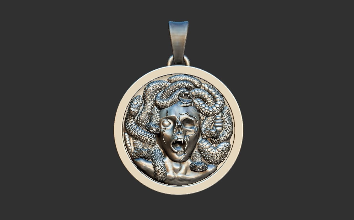 Medusa pendant 3D print model_2