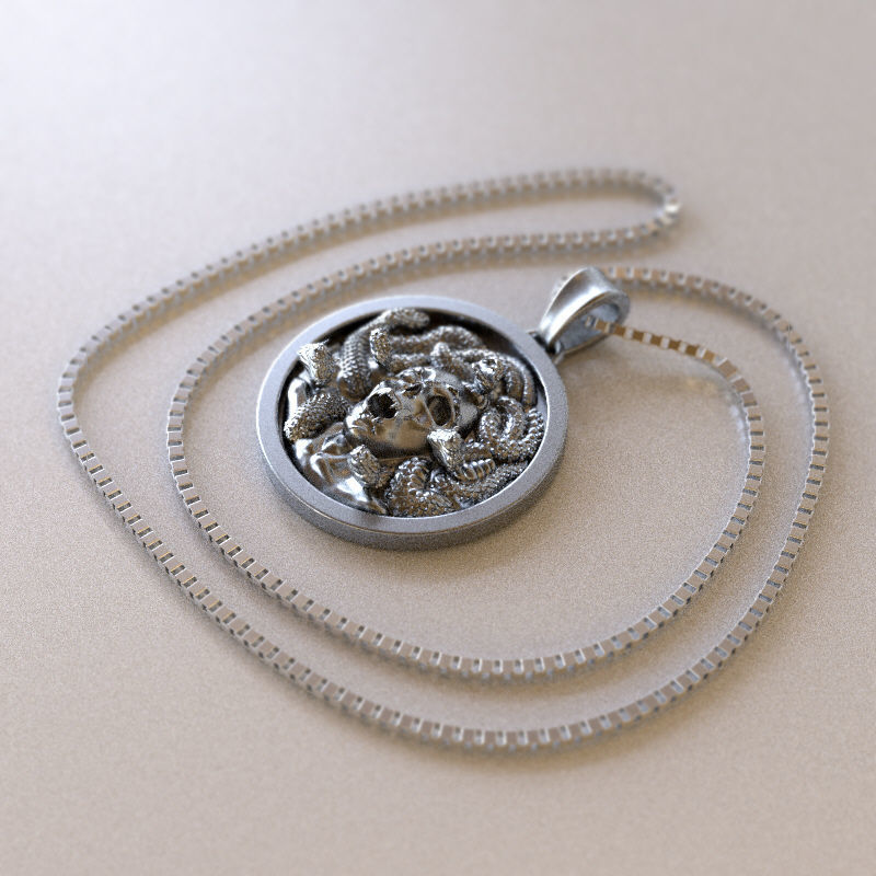Medusa pendant 3D print model_14