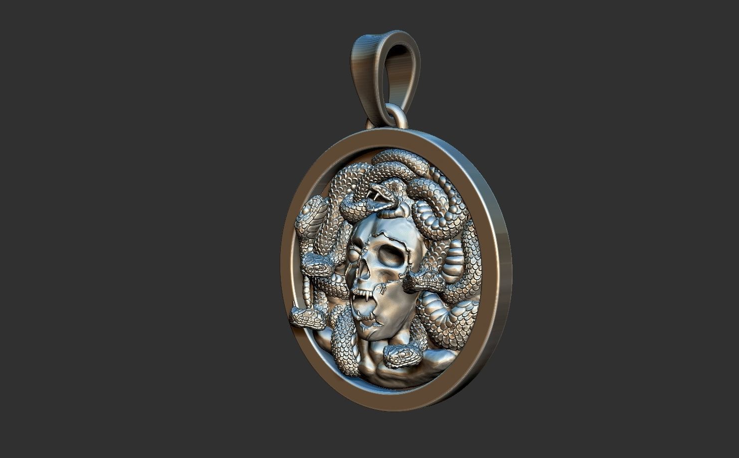 Medusa pendant 3D print model_3