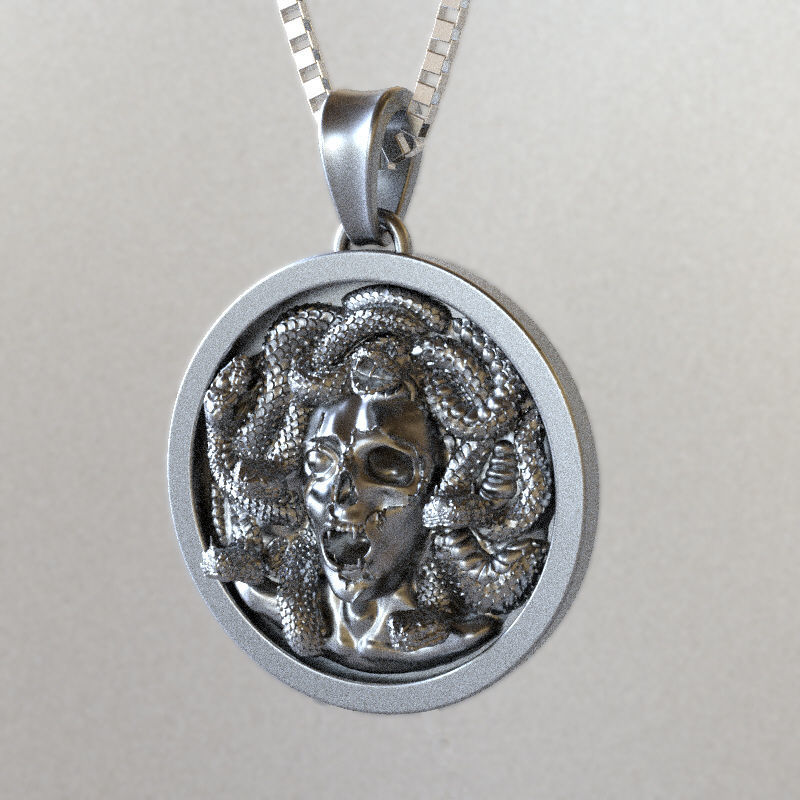 Medusa pendant 3D print model_15